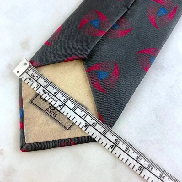 UNGARO PARIS 100% Silk Tessuto Mantero Grey Abstract Design Tie, Made In Italy - Picture 4 of 8